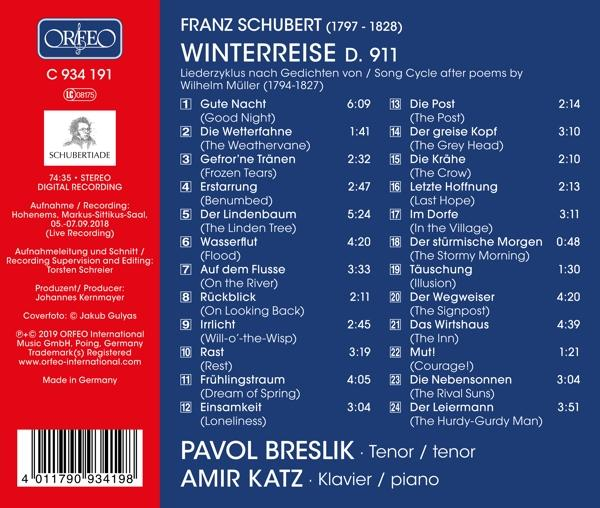 Pavol Breslik - Amir Katz - Winterreise  - (CD)