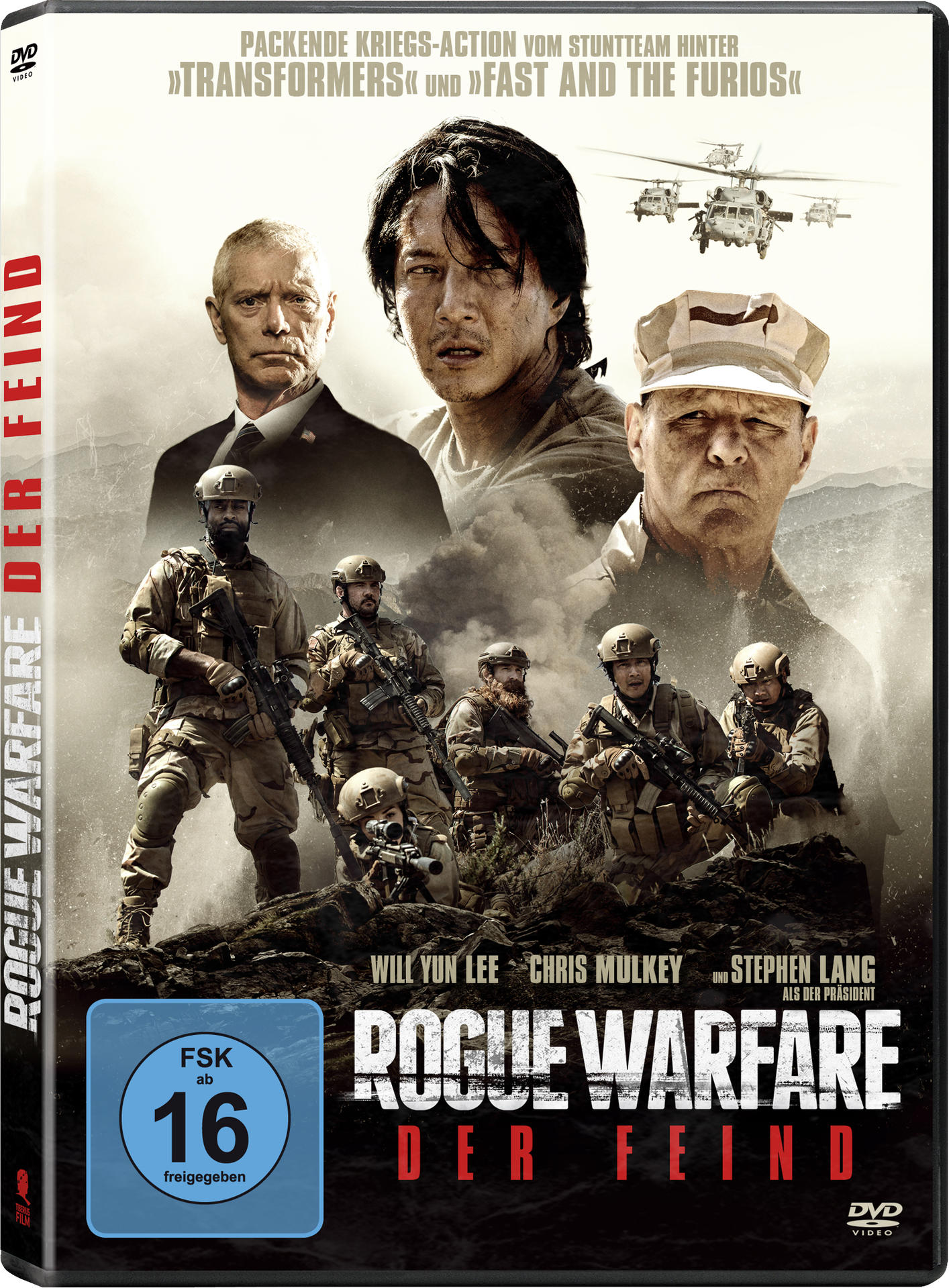 DVD-Hülle mit Filmplakat. Soldaten mit Waffen, Filmtitel in Rot.