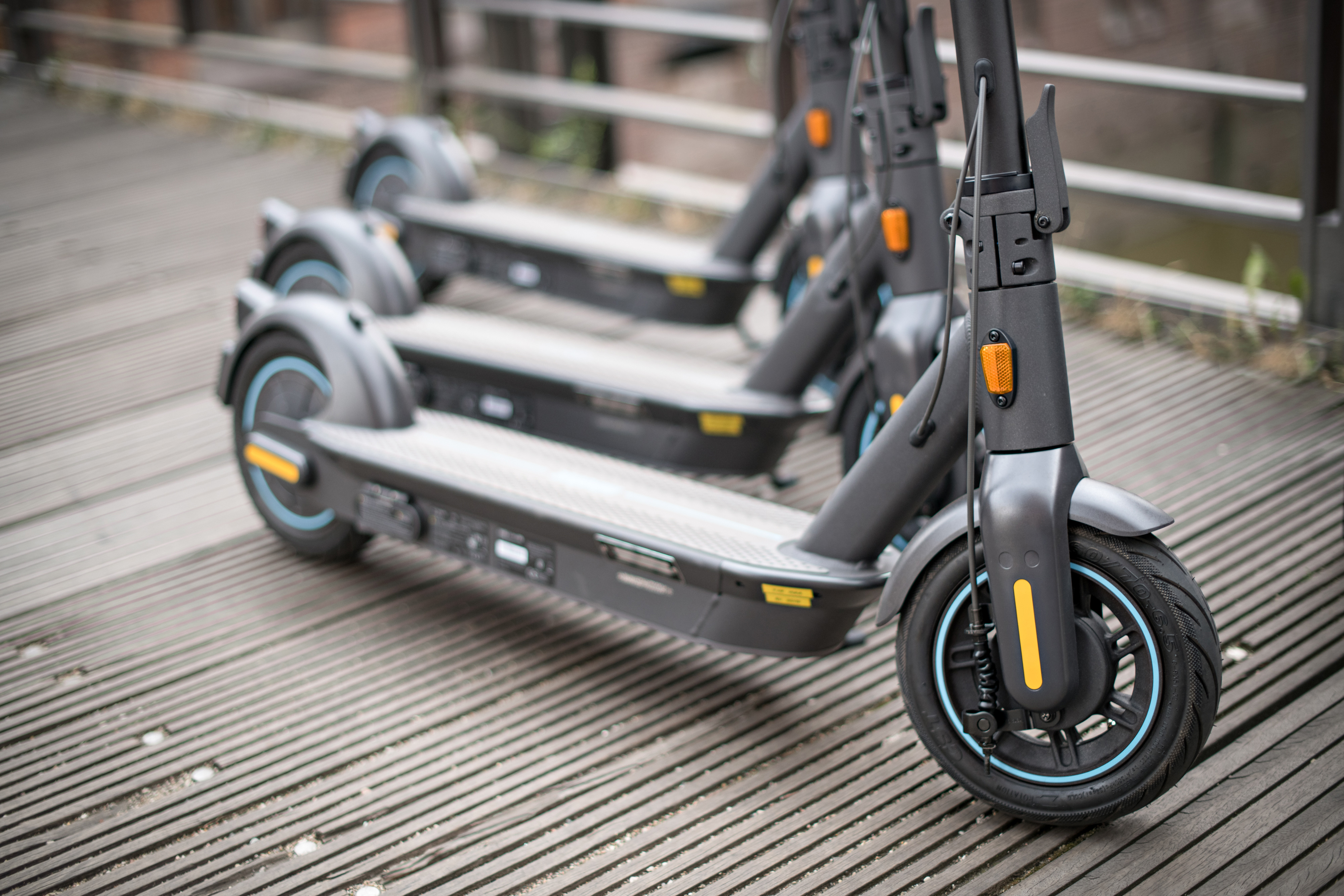 NINEBOT MAX G30D powered by SEGWAY E-Scooter (10 Zoll, Schwarz/Blau)