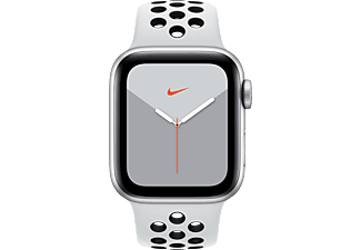 APPLE Watch Nike Series 5 (GPS + Cellular) 40 mm - Smartwatch (130 mm - 200 mm, Fluorelastomer, Silber/Pure Platinum)