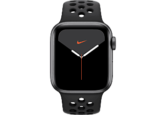 APPLE Watch Nike Series 5 (GPS + Cellular) 40 mm - Smartwatch (130 mm - 200 mm, Fluorelastomer, Space Grau/Schwarz)