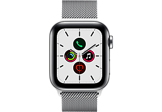 APPLE Watch Series 5 (GPS + Cellular) 40 mm - Montre intelligente (130 mm - 200 mm, Acier inoxydable (Milanaise), Argent)