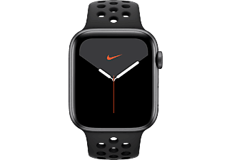 APPLE Watch Nike Series 5 (GPS + Cellular) 44 mm - Smartwatch (140 mm - 220 mm, Fluoroelastomero, Grigio siderale/Nero)