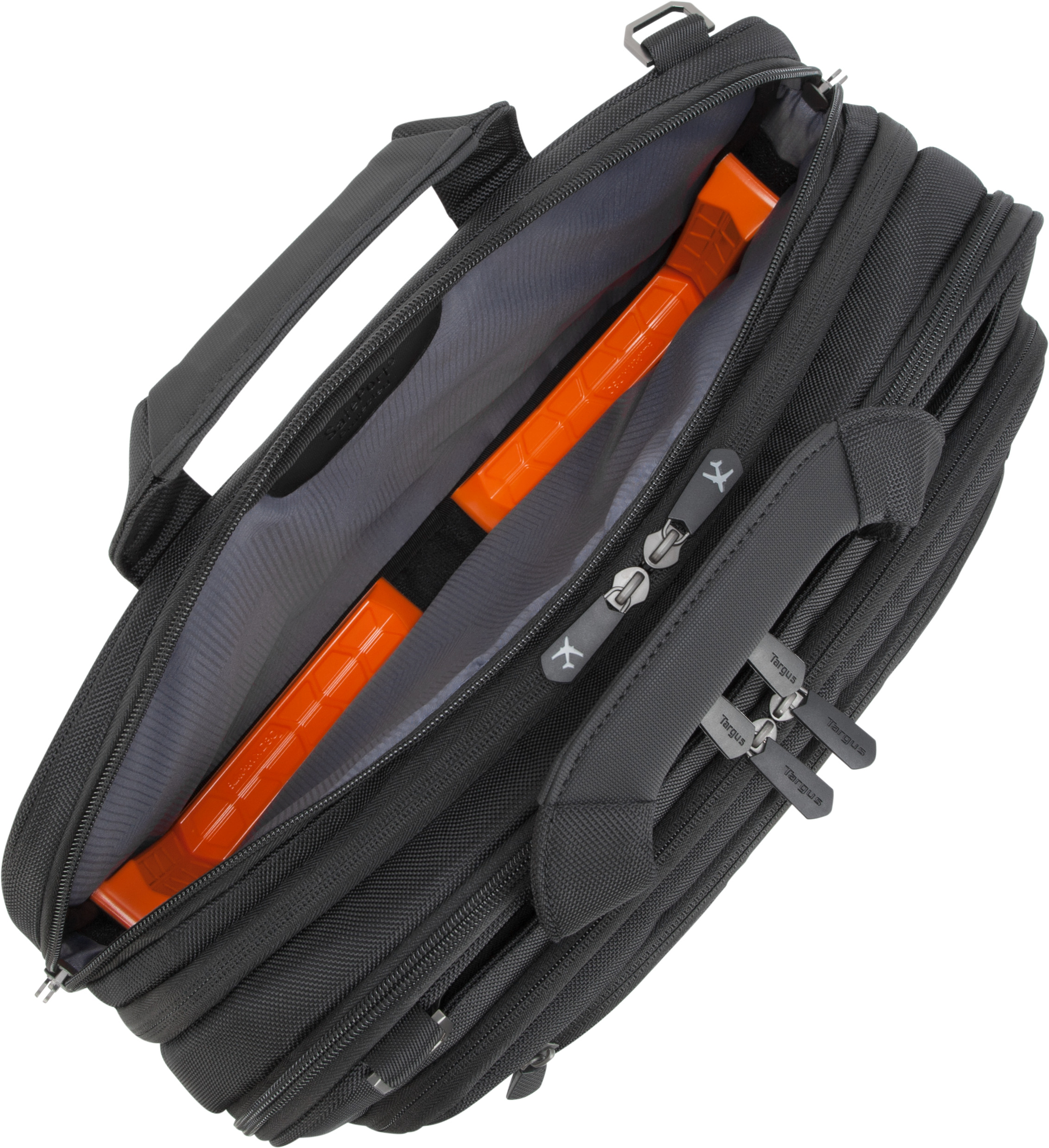 TARGUS Corporate Traveler Notebooktasche Aktentasche für Universal Strapazierfähiges ballistisches Nylonobermaterial nach Militärstandard 1680D – wasser- und verschleißfest, Schwarz