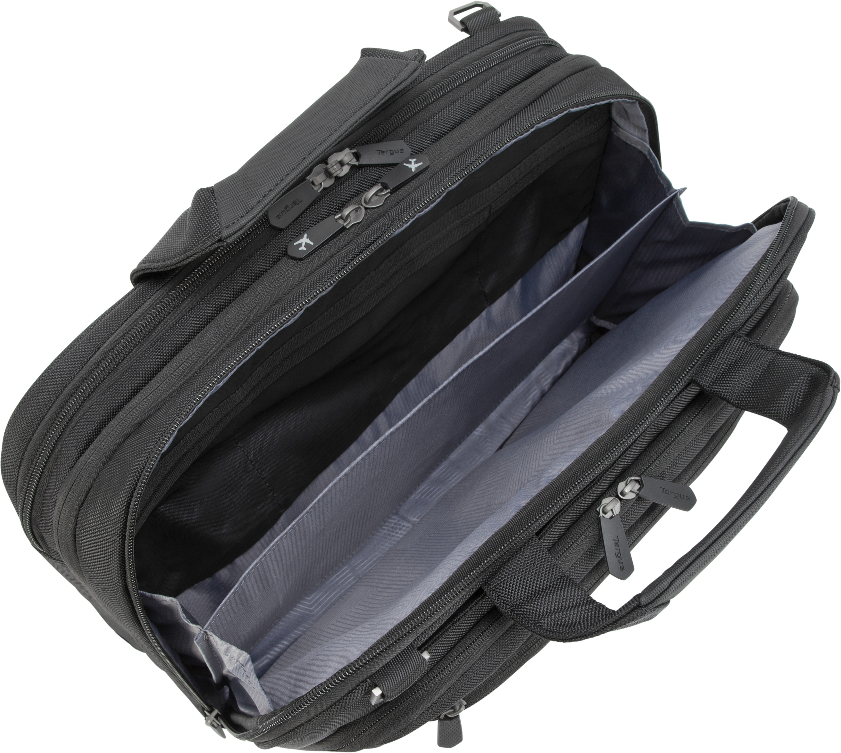TARGUS Corporate Traveler Notebooktasche Aktentasche für Universal Strapazierfähiges ballistisches Nylonobermaterial nach Militärstandard 1680D – wasser- und verschleißfest, Schwarz