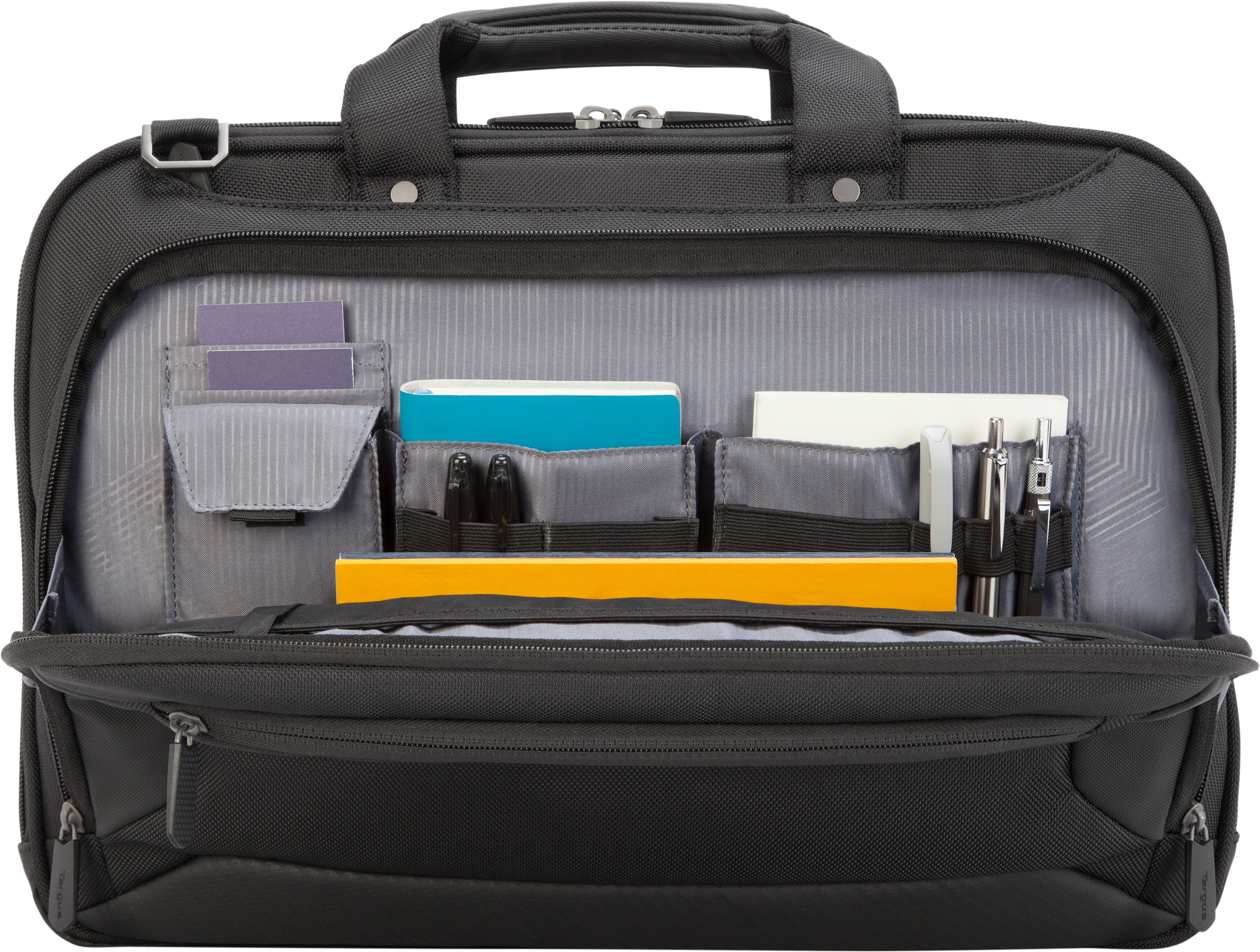 TARGUS Corporate Traveler Notebooktasche Aktentasche für Universal Strapazierfähiges ballistisches Nylonobermaterial nach Militärstandard 1680D – wasser- und verschleißfest, Schwarz