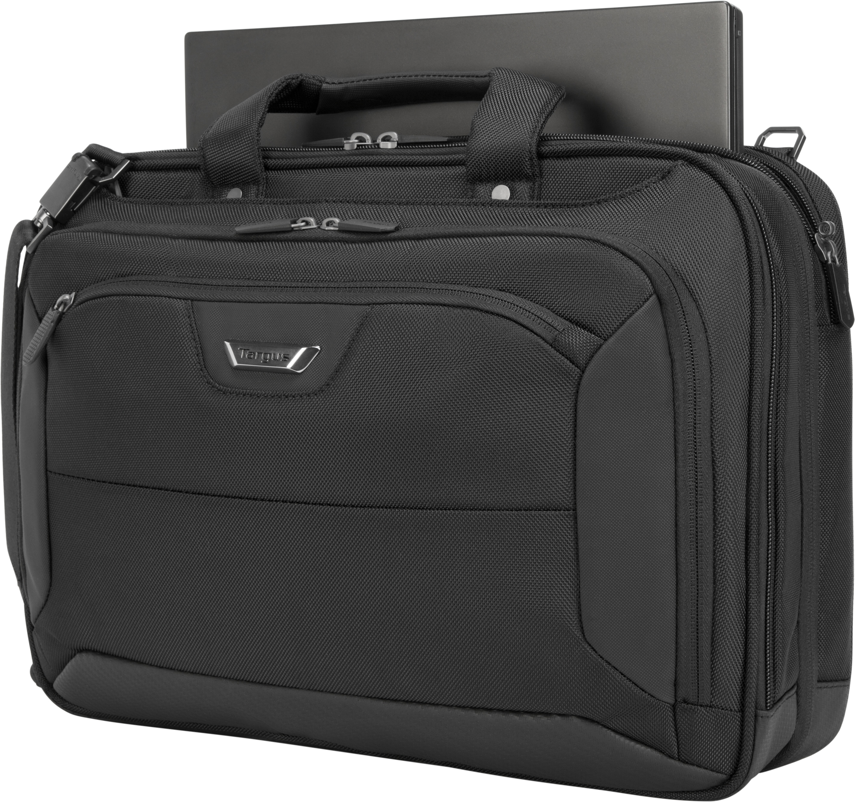 TARGUS Corporate Traveler Notebooktasche Aktentasche für Universal Strapazierfähiges ballistisches Nylonobermaterial nach Militärstandard 1680D – wasser- und verschleißfest, Schwarz