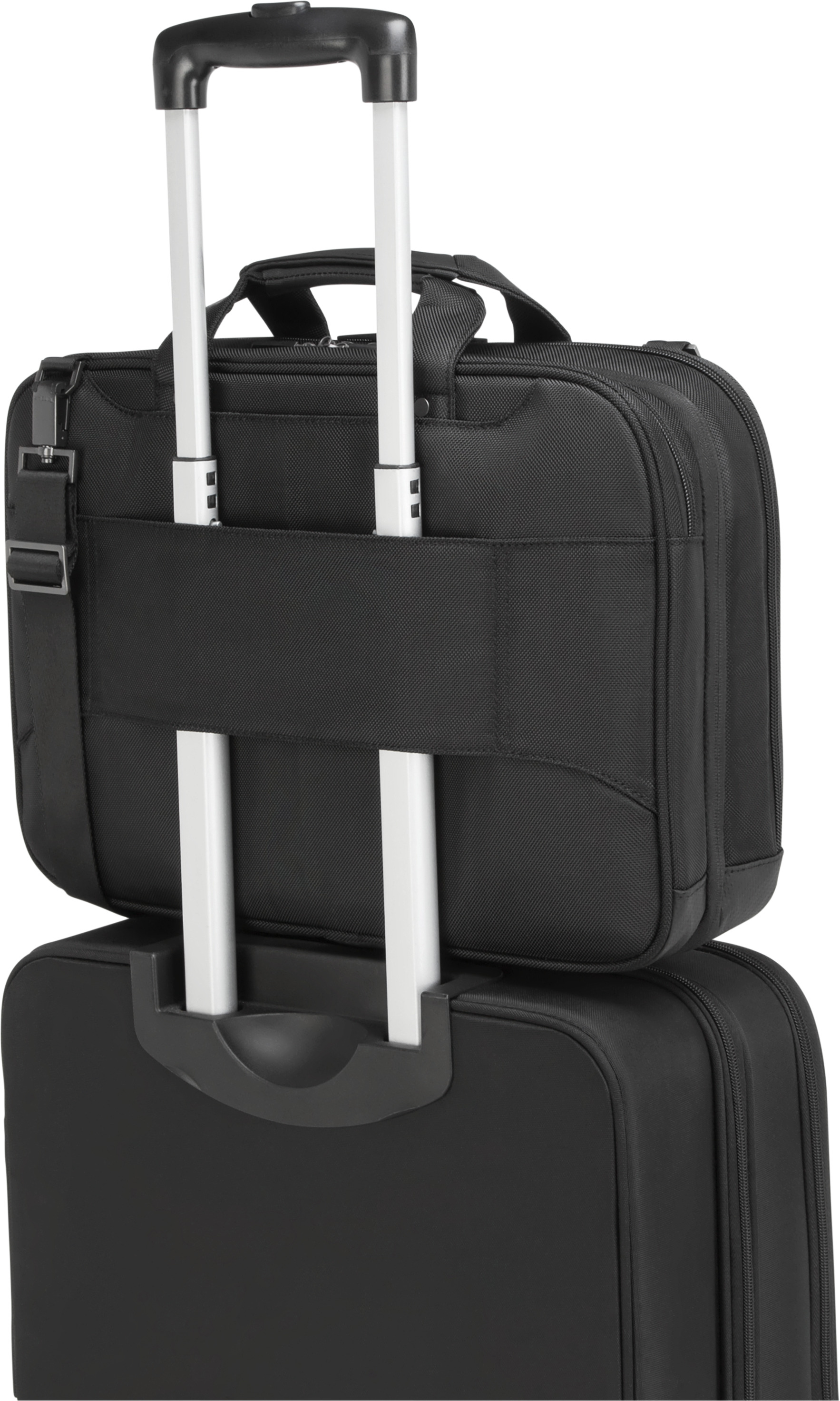 TARGUS Corporate Traveler Notebooktasche Aktentasche für Universal Strapazierfähiges ballistisches Nylonobermaterial nach Militärstandard 1680D – wasser- und verschleißfest, Schwarz