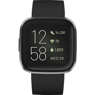 FITBIT Versa 2 - Smartwatch (S e L, Silicone, Nero/Carbone)