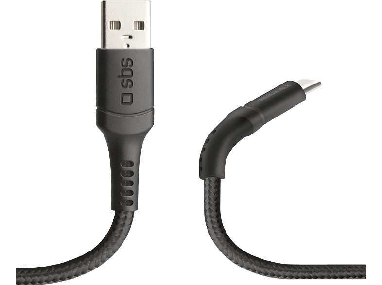 SBS USB - USB-C-kabel Unbreakable Zwart 1 m (TECABLETCUNB1K)