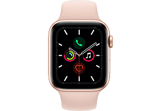 APPLE Watch Series 5 GPS, 44mm Aranyszínű alumíniumtok rózsakvarc sportszíjjal