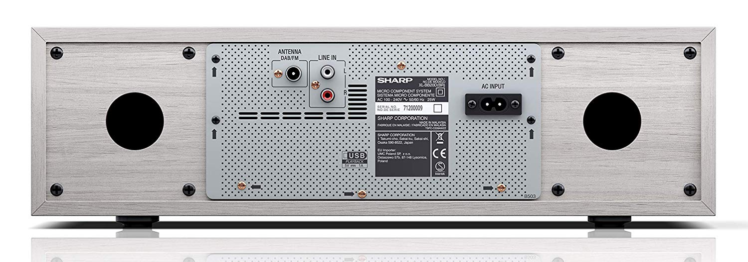 Microcadena - Sharp XL-BB20D, 100 W, CD, USB, Bluetooth, Radio FM/DAB+, Blanco