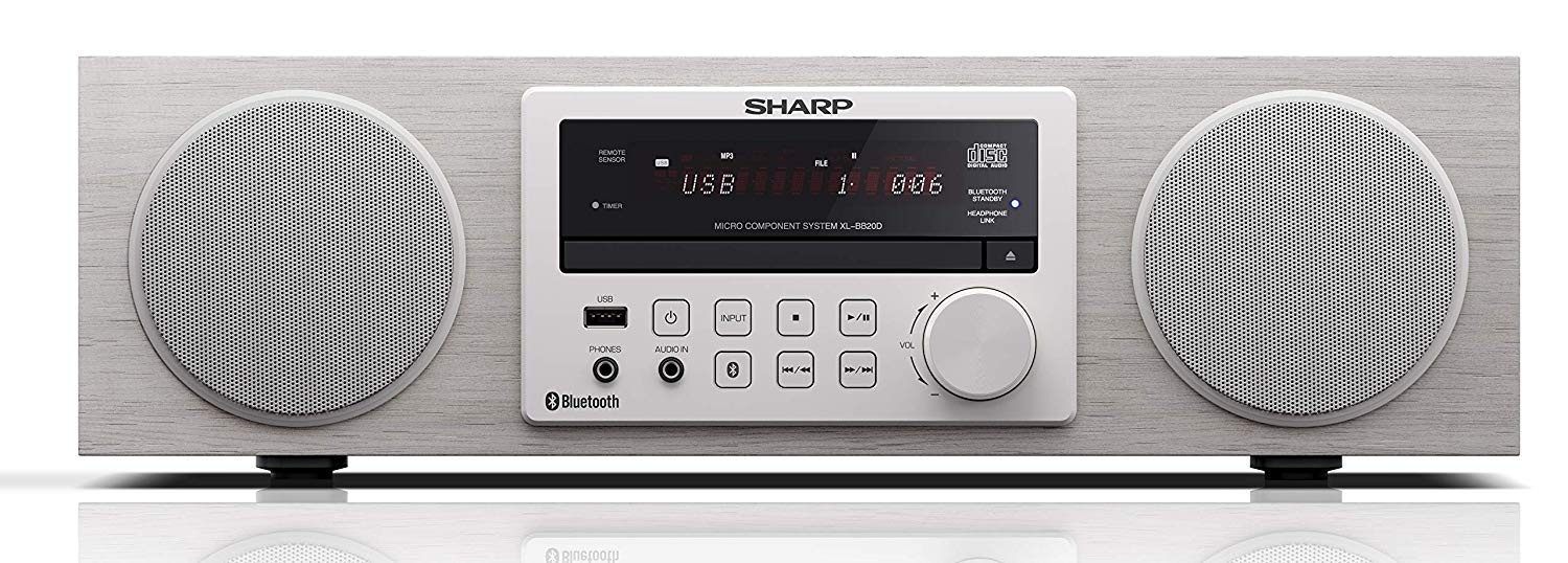 Microcadena - Sharp XL-BB20D, 100 W, CD, USB, Bluetooth, Radio FM/DAB+, Blanco