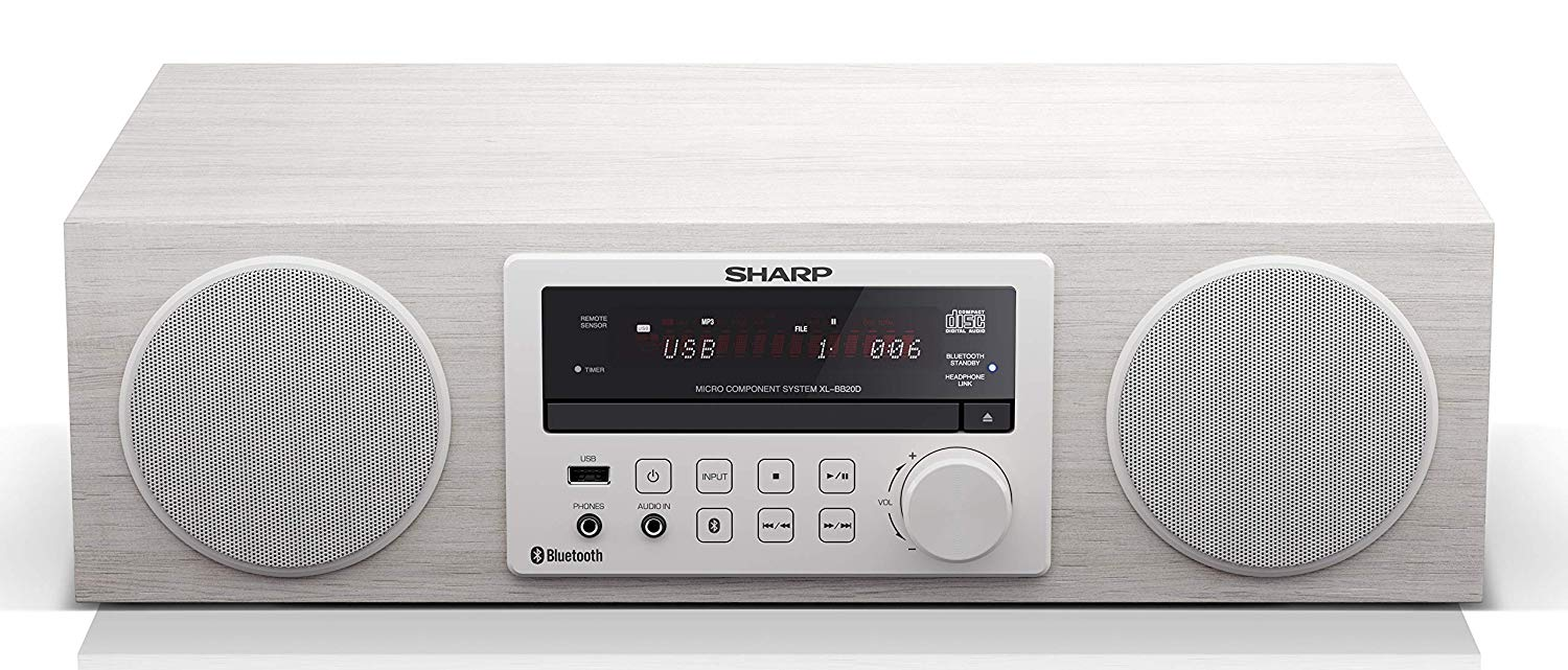 Microcadena - Sharp XL-BB20D, 100 W, CD, USB, Bluetooth, Radio FM/DAB+, Blanco