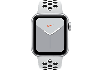 APPLE Watch Nike Series 5 GPS, 40mm Ezüstszínű alumíniumtok ezüstszürke/fekete Nike sportszíjjal