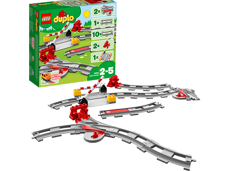 LEGO 10882 Eisenbahn Schienen Bausatz, Mehrfarbig Kunststoff