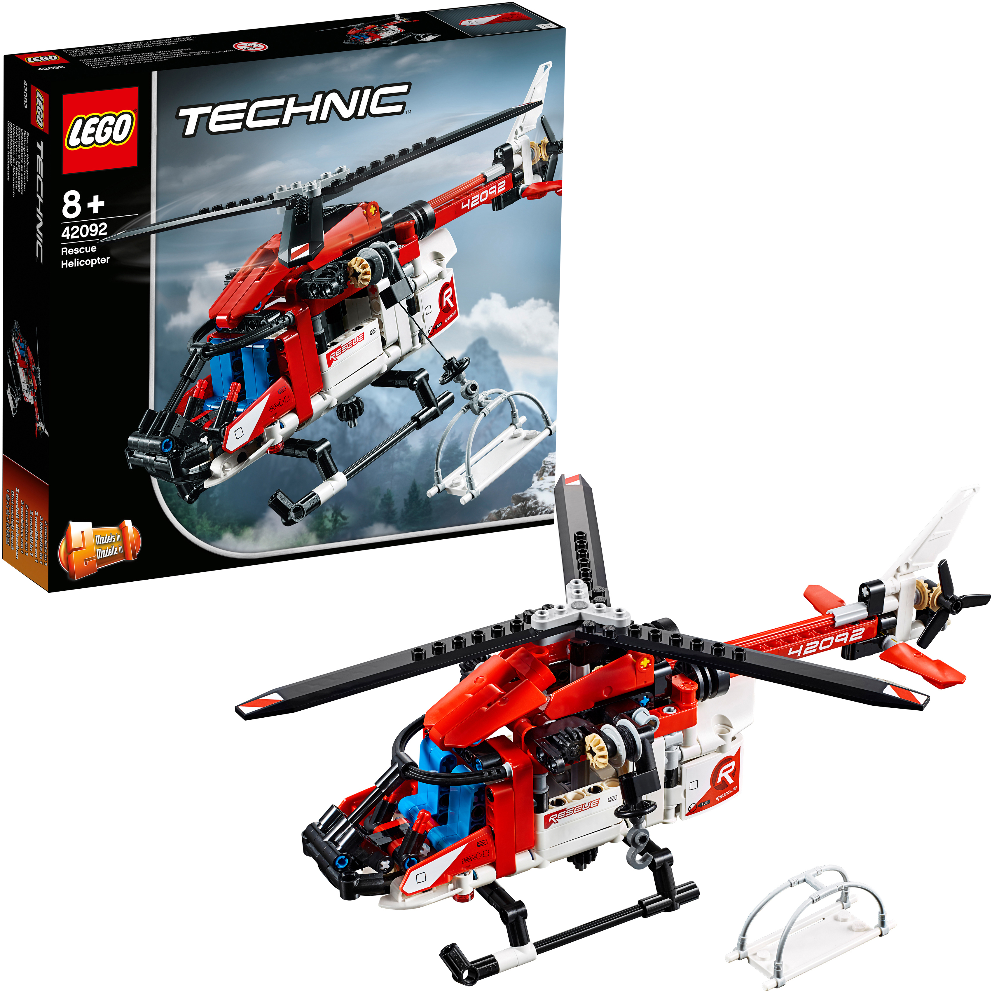 LEGO 42092 Rettungshubschrauber Bausatz, Mehrfarbig