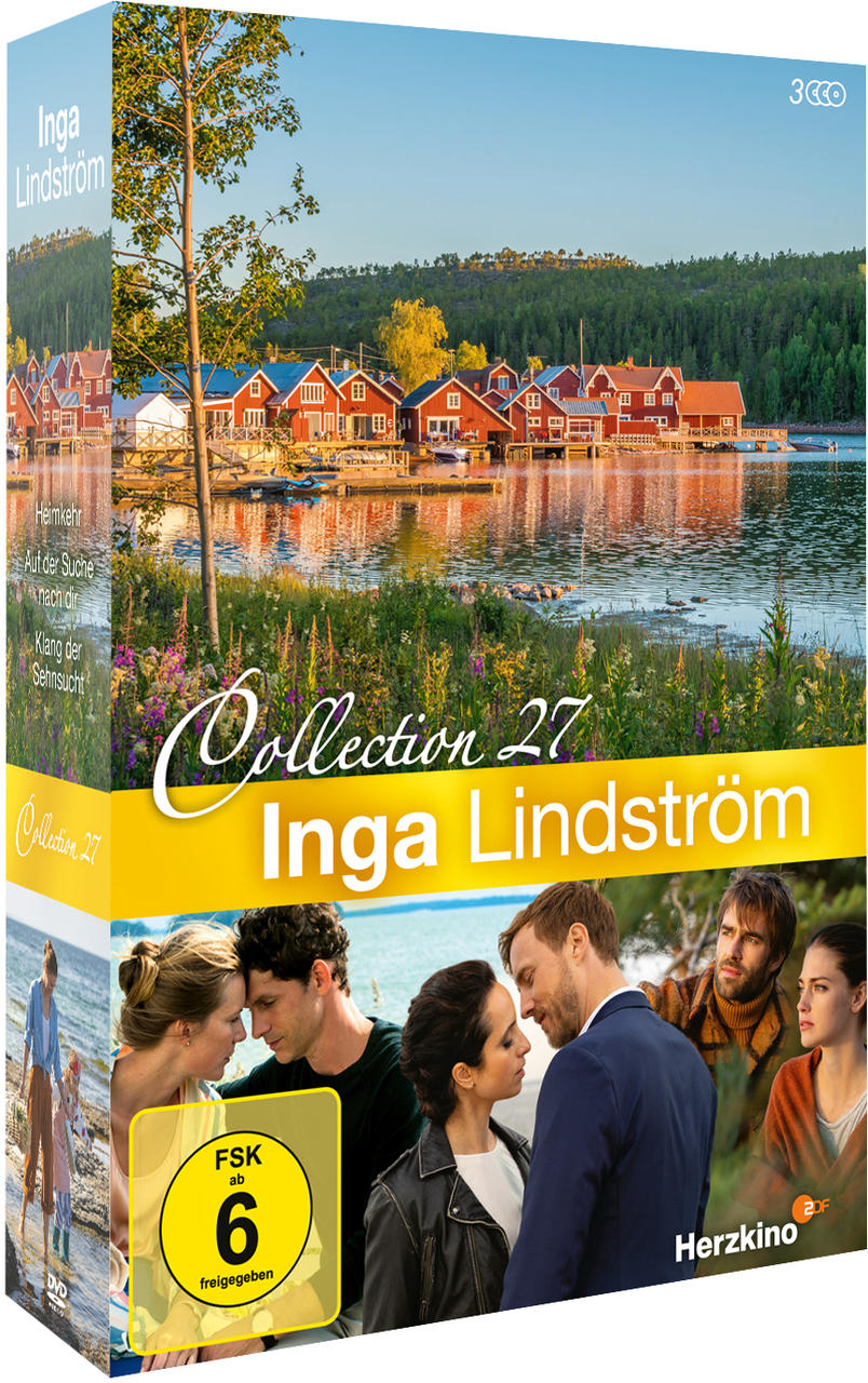 DVD-Box-Set von Inga Lindström Collection 27, mit Bildern von Menschen und einem malerischen Hintergrund.