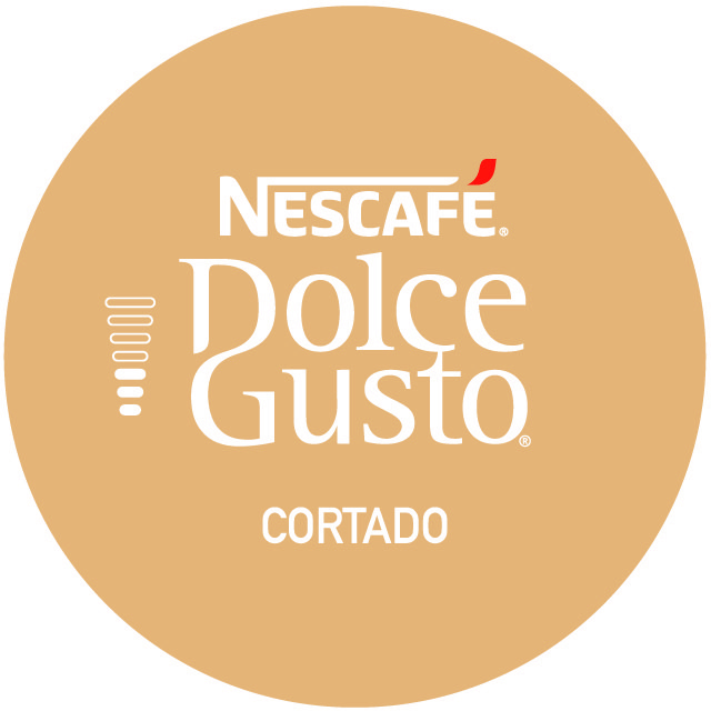 Capsule de café Nescafe Dolce Gusto Cortado de forme ronde, couleur beige.