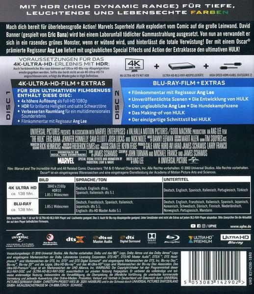 Hulk 4K Ultra HD Blu-ray + Blu-ray