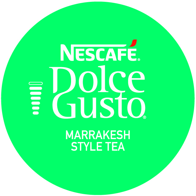 Capsule verte Nescafé Dolce Gusto avec texte et logo blancs, sur fond vert.
