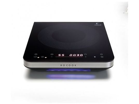 Placa portátil - Cata Rocook Essential CA BK, Kit, 2000 W, Portable, Bluetooth, Cristal negro