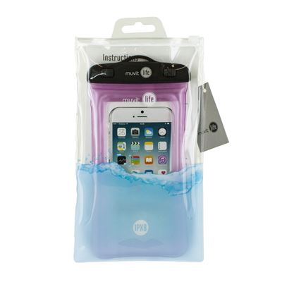 Funda acuática para móvil - Muvit Life Universal IPX9, 6.2", Rosa