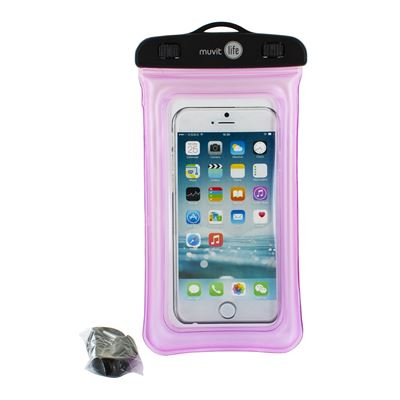 Funda acuática para móvil - Muvit Life Universal IPX9, 6.2", Rosa
