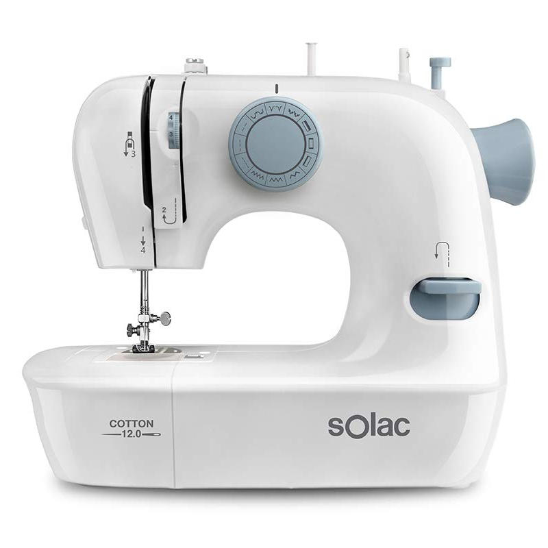 Máquina de coser - Solac Cotton 12.0, 12 puntadas, Ojal automático, Blanco