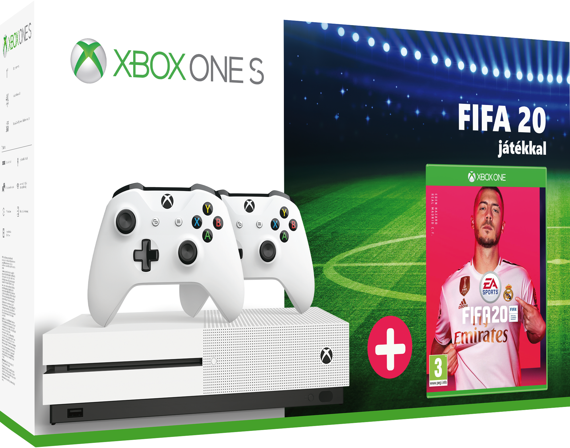 MICROSOFT Xbox One S 1TB + FIFA 20 + 2 db vezeték nélküli kontroller