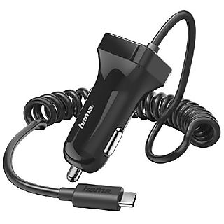 Cargador - Hama, Para coche, USB tipo C, 2.4 A, Negro