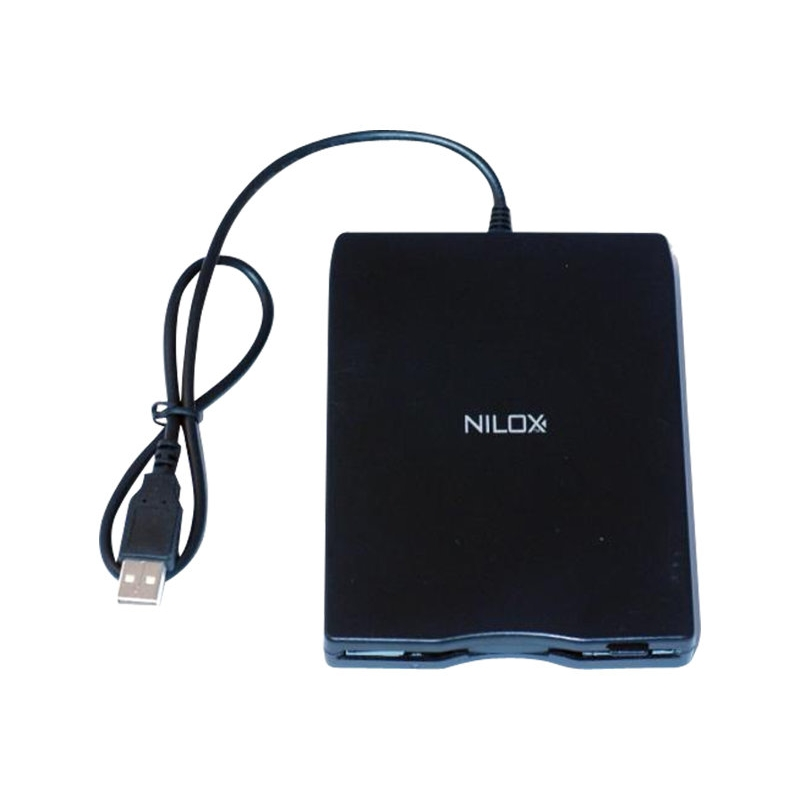 Lector de disquete - Nilox 10NXFD0800001, USB 2.0, Externo, Negro