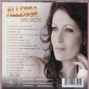 CD-Cover mit Frauengesicht. Text: Allessa, Das Beste. Weißer Hintergrund.