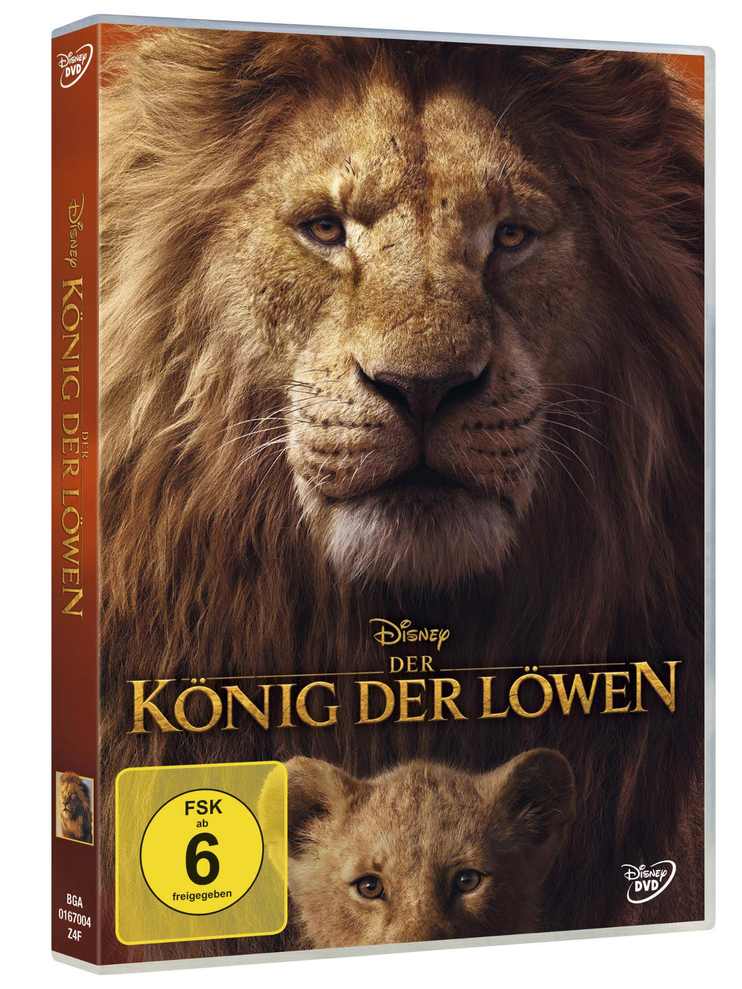 DVD-Hülle von 'Der König der Löwen'. Löwengesichter. Haupttitel auf Deutsch.
