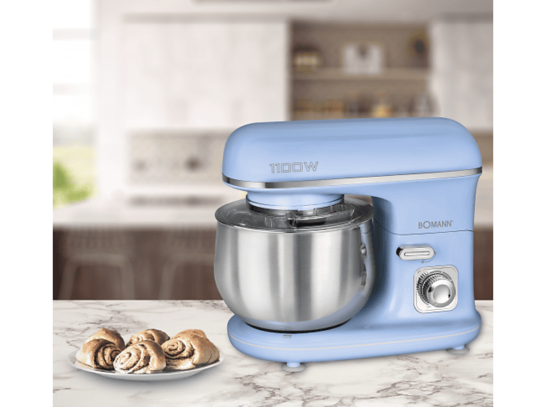 Bomann KM 6030 CB Knetmaschine Blau (Rührschüsselkapazität: 5 l, 1100 Watt) — Foto 2 von 4
