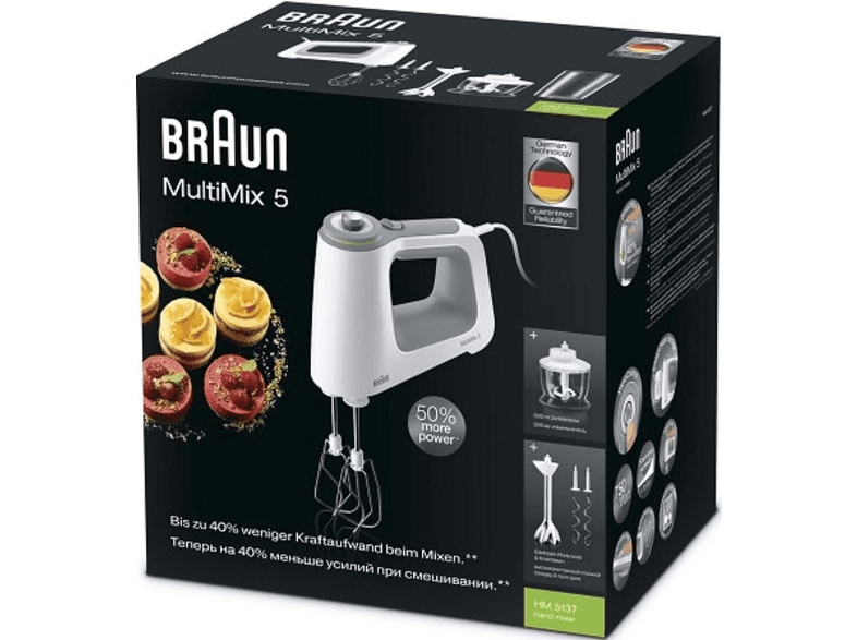 Braun MultiMix 5 HM 5137 Sbattitore manuale 750W Grigio Bianco 