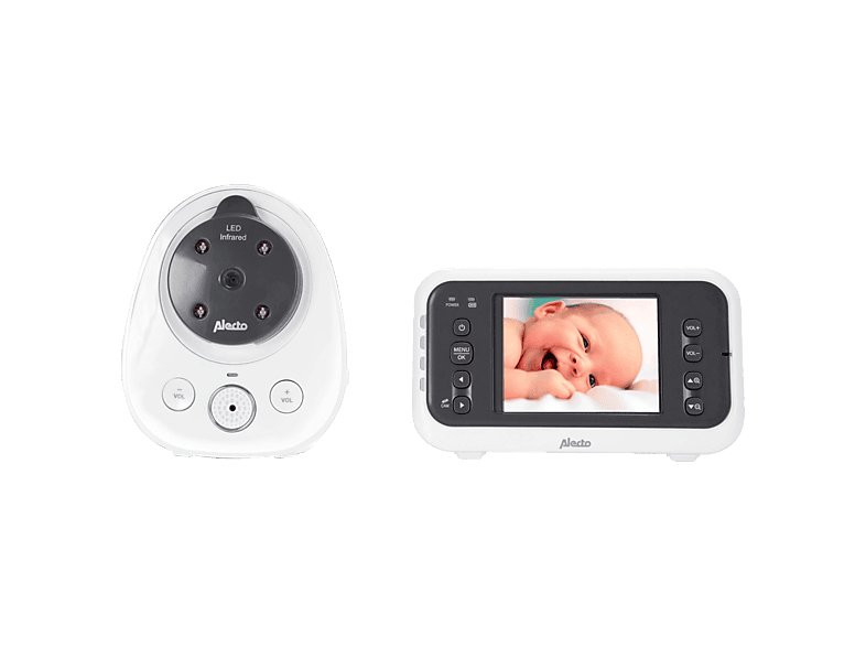 Alecto DVM-77 Babyphone mit Kamera und 2.8"-Farbdisplay, Weiß/Anthrazit