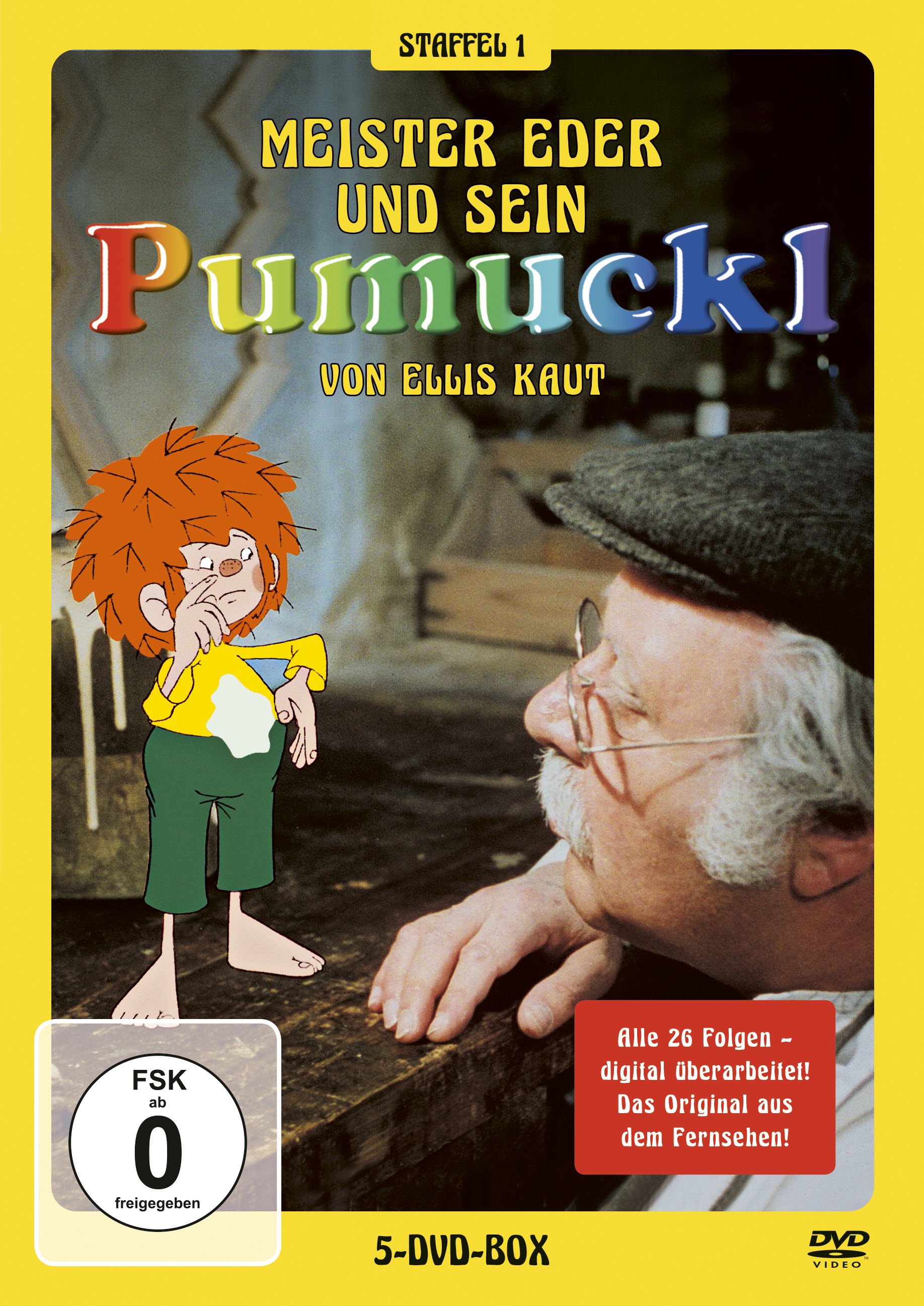 DVD-Box mit Cartoonbild eines Jungen und eines älteren Mannes. Text auf Deutsch.