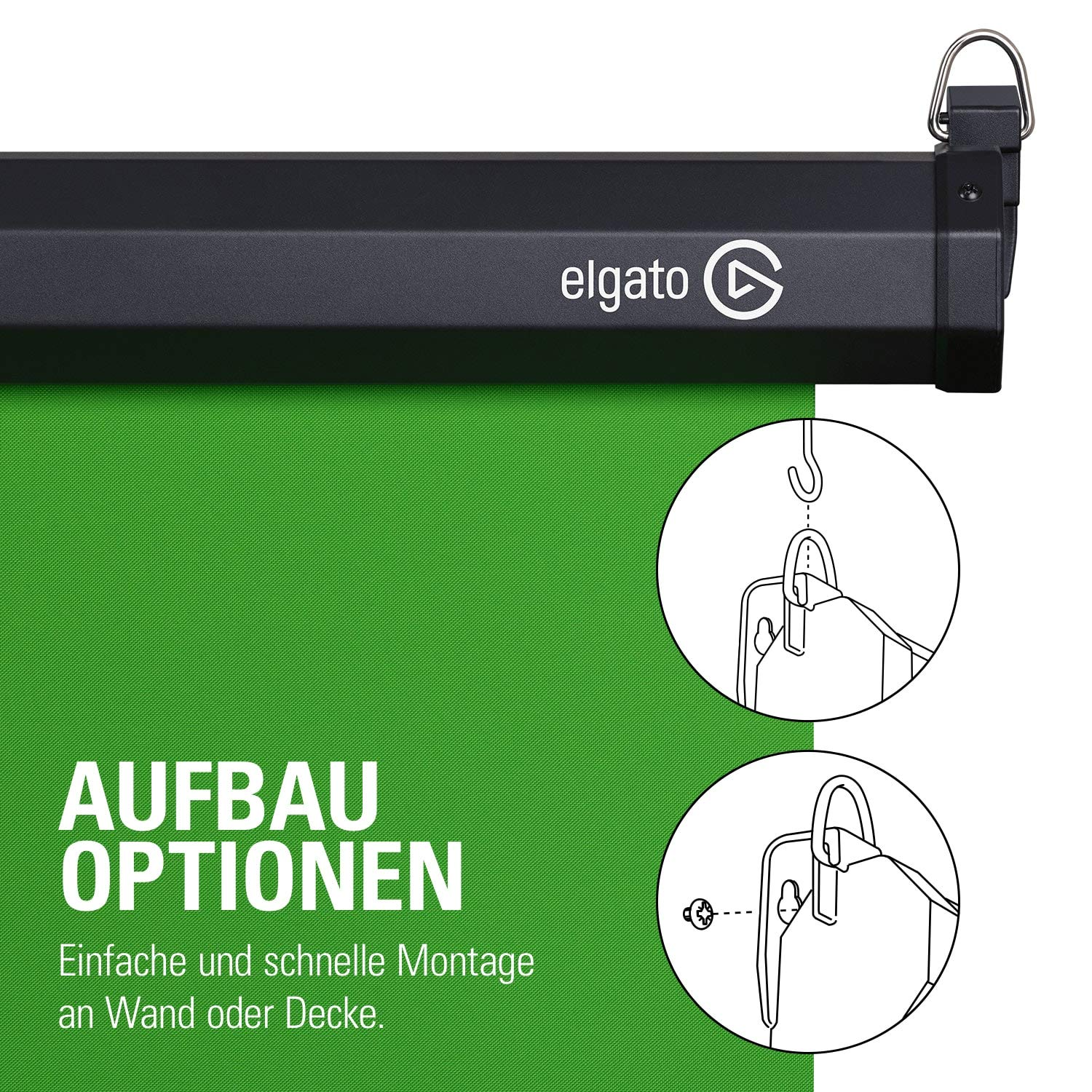 ELGATO Elgato Green Screen MT Chroma-Key-Leinwand, Schwarz/Grün