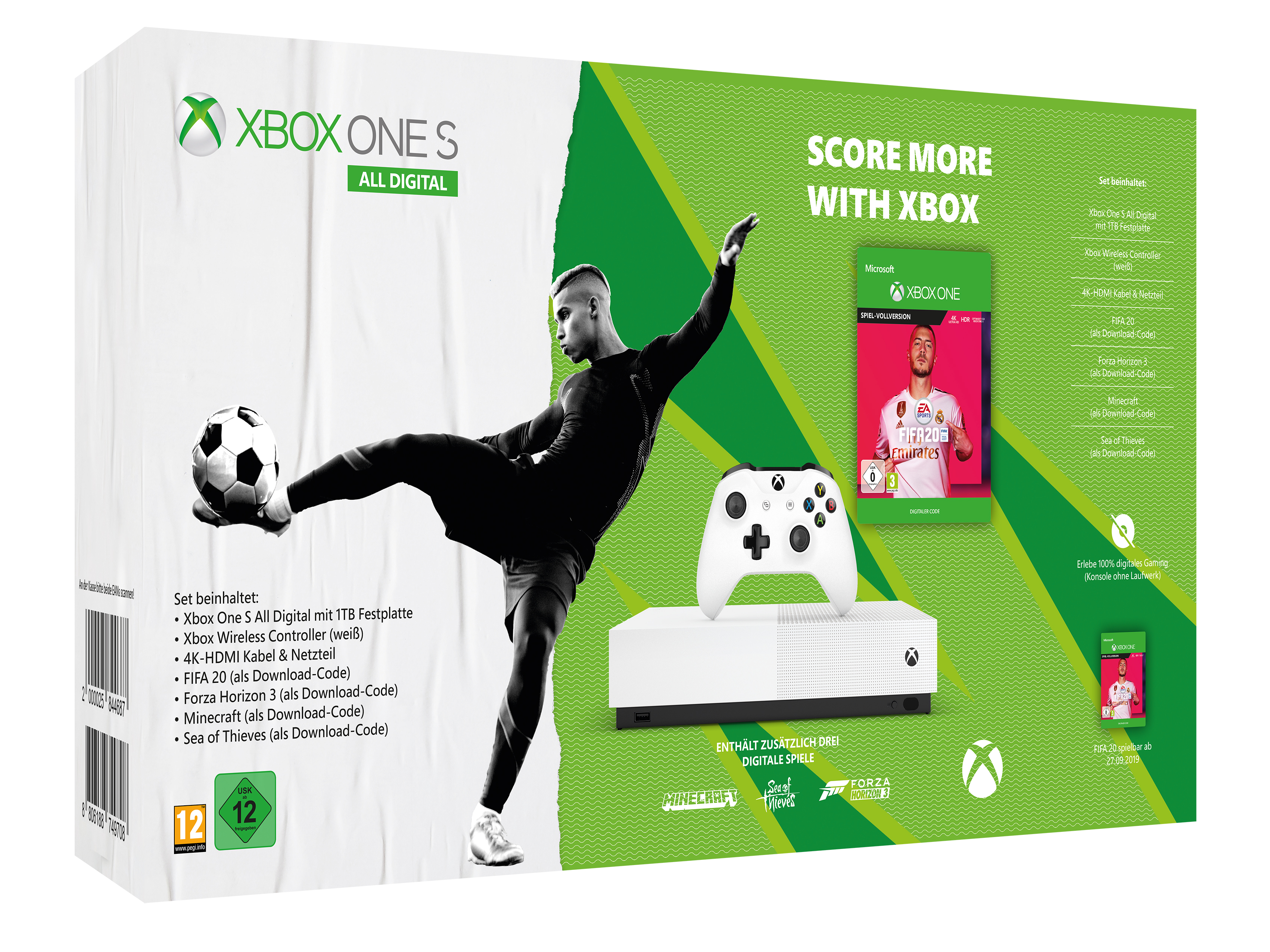 MICROSOFT Xbox One S 1TB - All Digital Edition + FIFA 20 (Nur Online)