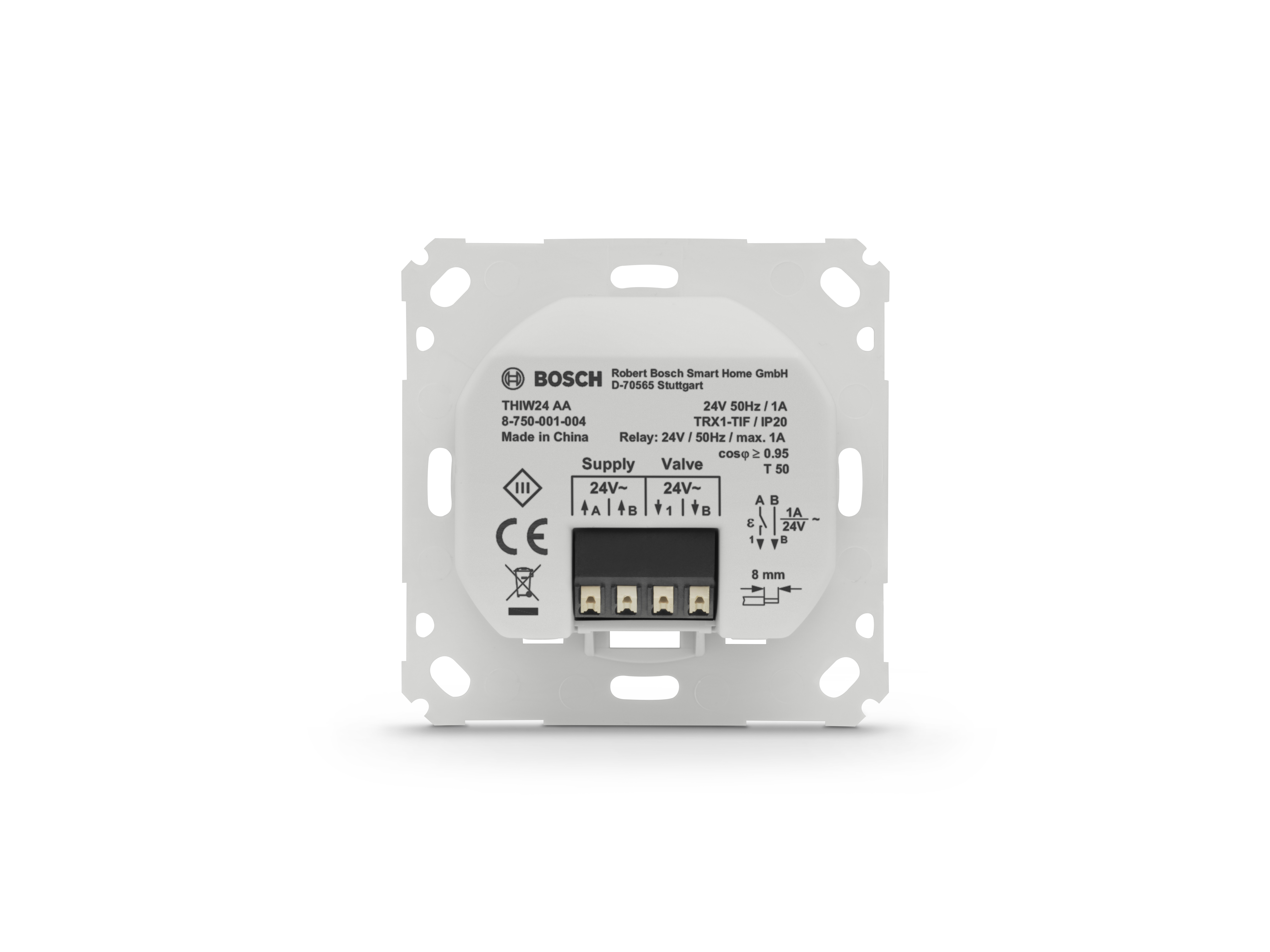 BOSCH Smart Home Fußbodenheizung 24 V Raumthermostat, Weiß