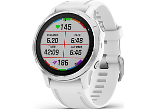 GARMIN fēnix 6S - Montre GPS multisports (Largeur : 20 mm, Silicone, Blanc/Argent)