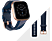 FITBIT Versa 2 Special Edition - Smartwatch (Gewebearmband in Jacquardmusterung:  S und L, Klassisches Armband: S und L, Gewebe, Silikon, Marineblau & Rosa/Kupferrosé)