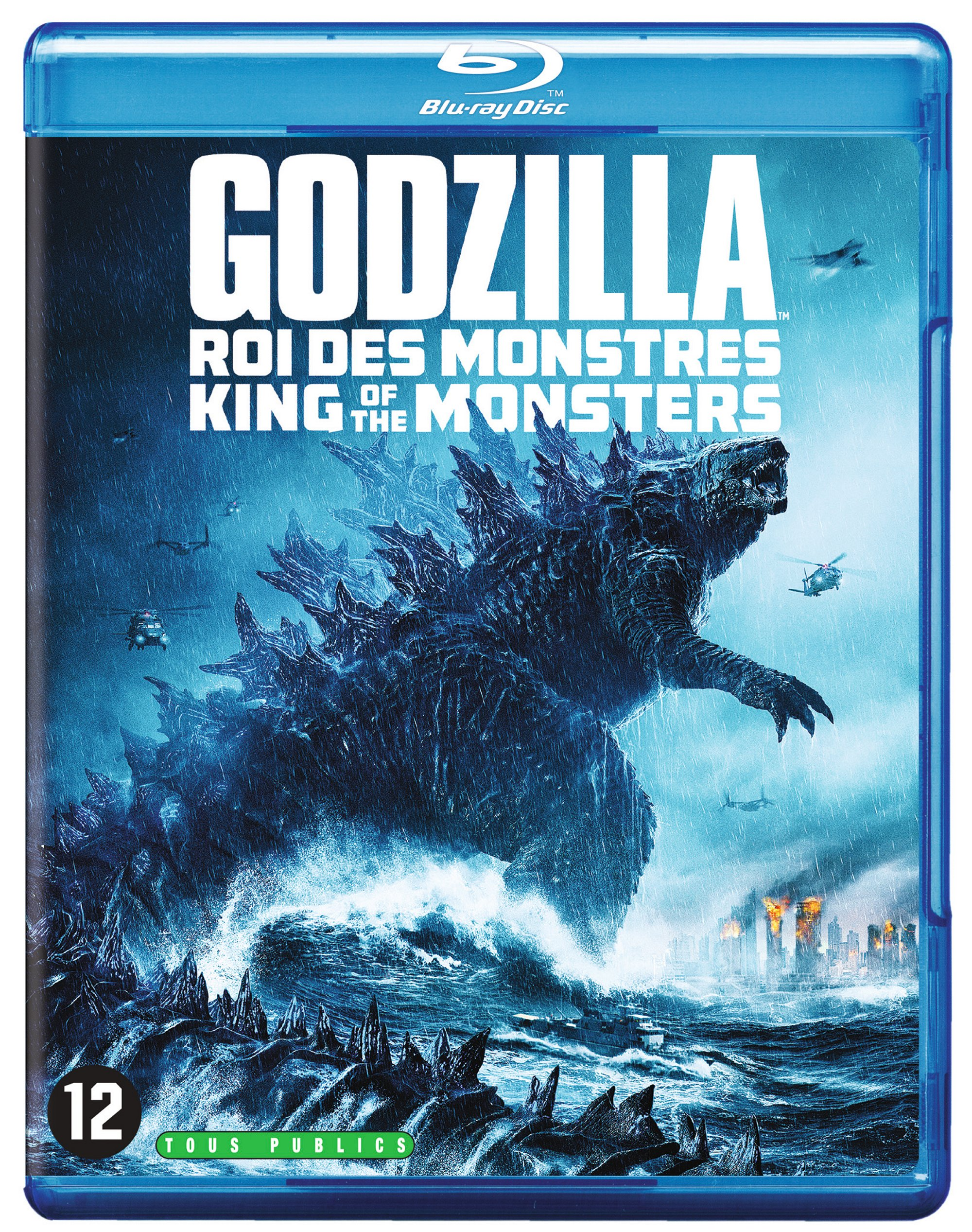Boîtier Blu-ray de 'Godzilla 2 : Roi des monstres' avec Godzilla sur la couverture.