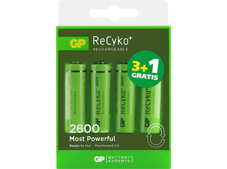 GP BATTERIES Herlaadbare AA-batterijen ReCyko 2600 mAh 4 stuks (270AAHC3+1)