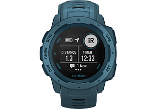 GARMIN Instinct - GPS-Smartwatch (Breite: 22 mm, Silikon, Blau/Dunkelblau)