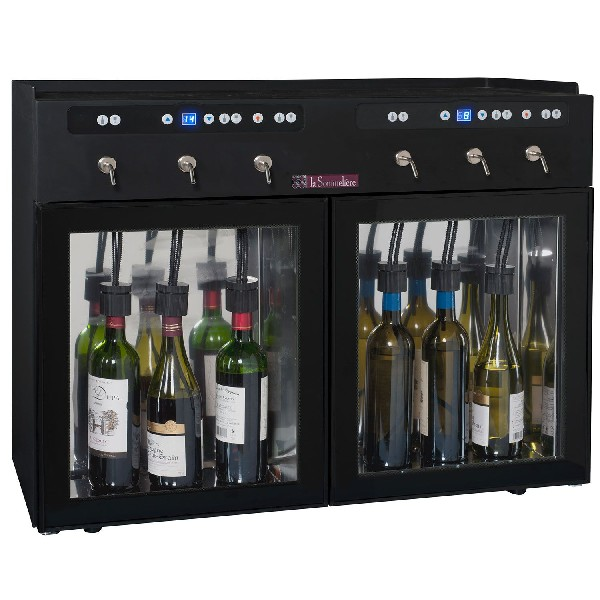 Vinoteca - La Sommelière DVV8, Independiente, 8 botellas, Dispensador, Negro