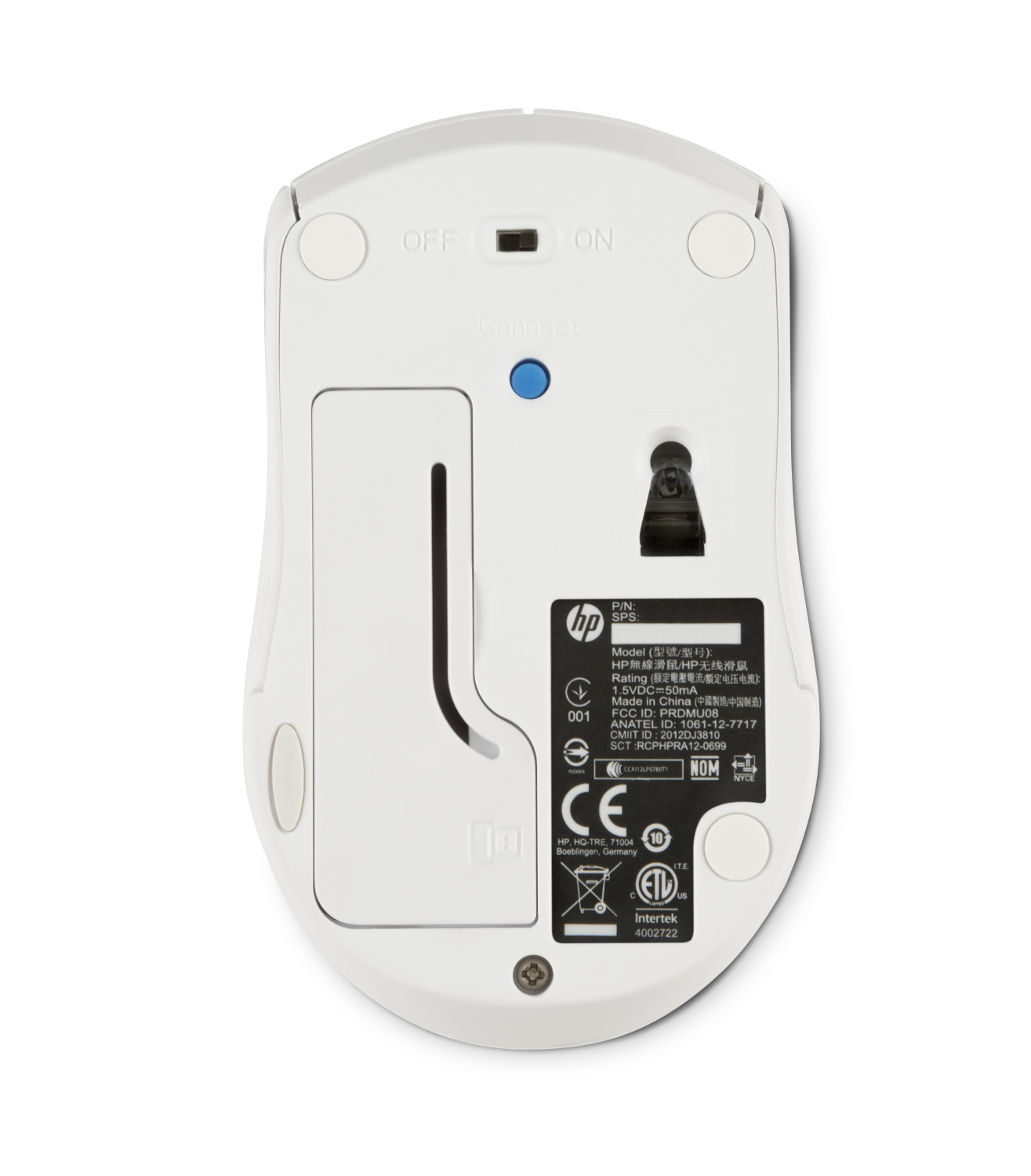Ratón inalámbrico - HP X3000, 1.200 ppp, Agarres texturizados, Blanco