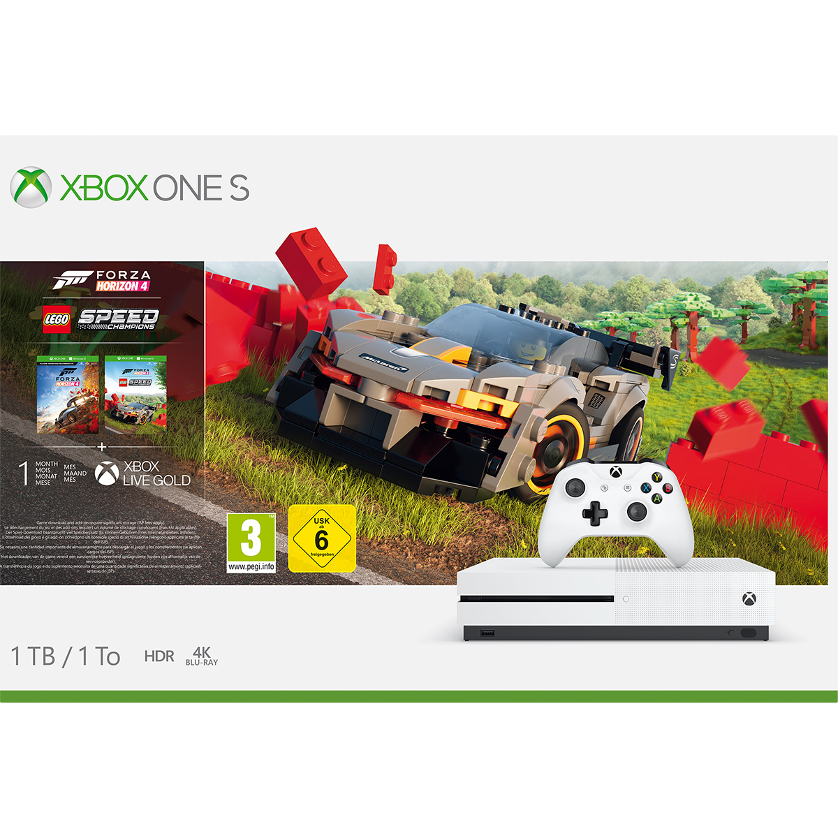 MICROSOFT Xbox One S 1TB - Forza Horizon 4 LEGO® Speed Champions Bundle