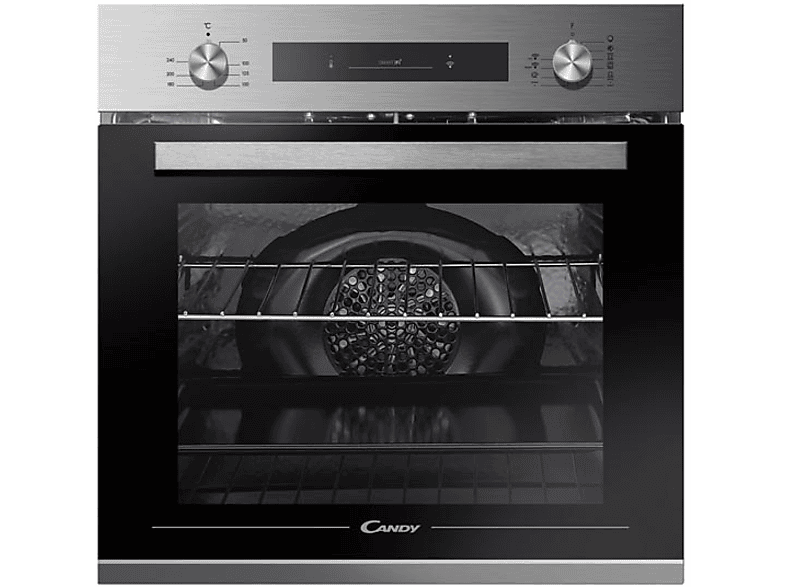 Horno - Candy FCP602X E0,70 l,WiFi,10 funciones,Ventilador tangencial,Puerta doble cristal desmontable,A+,Inox